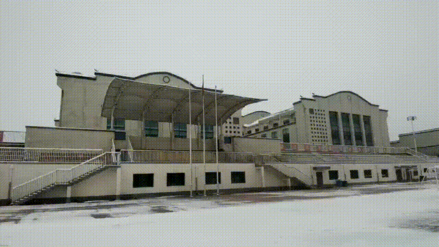 初雪中的开元学校，真美