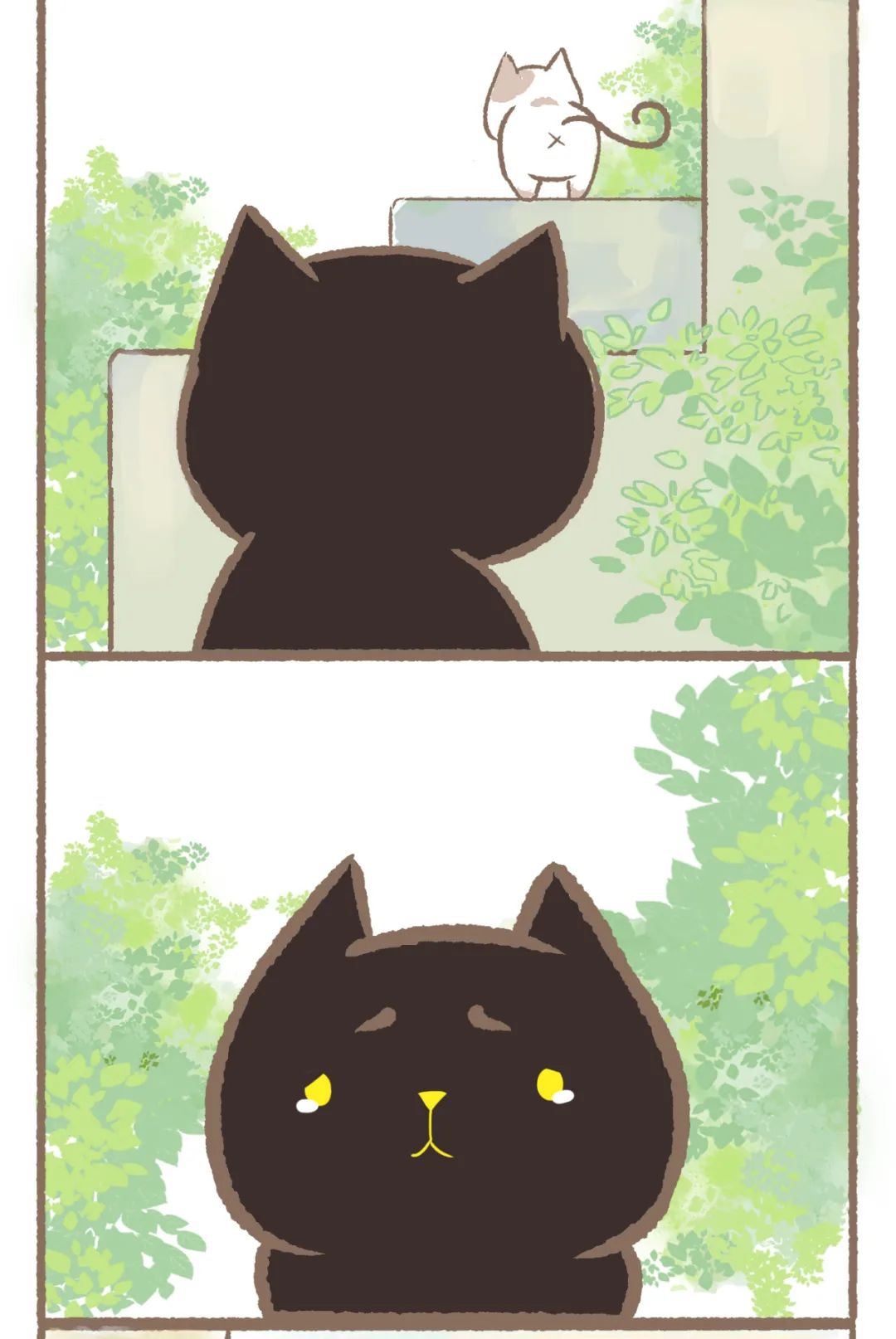 敲可爱漫画:白猫与黑猫的故事,你干嘛学我讲话?你喜欢我吗?