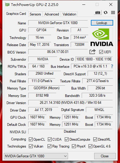 头铁入手￥1799的GTX1080显卡，先拆再测保平安，还一年保修