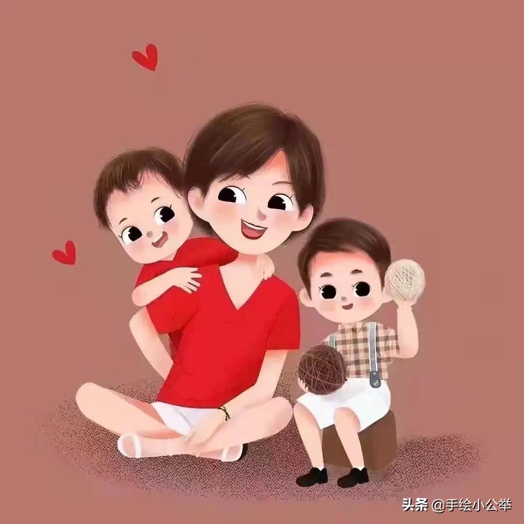 换个头像吧,喜气洋洋三口四口五口之家,亲子头像设计温馨幸福
