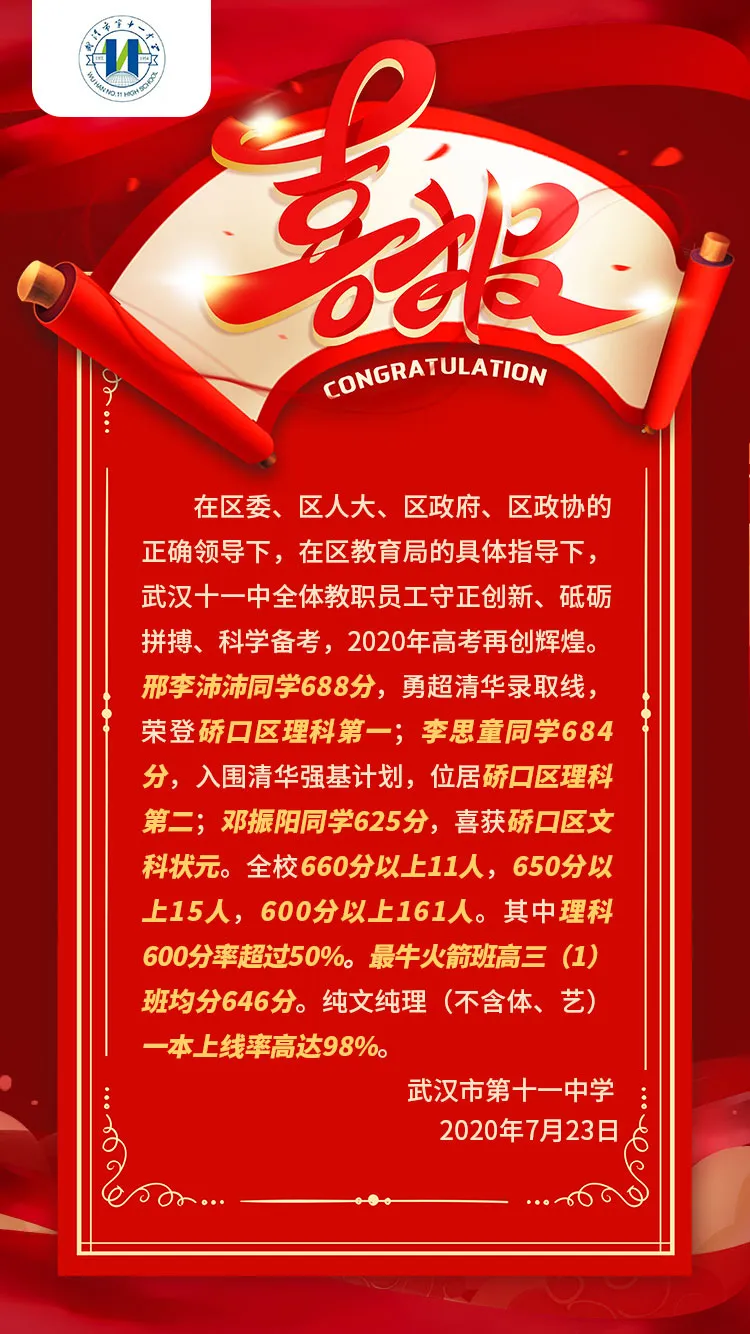 2020各高中喜报来了！快来看看你的目标学校，考得如何？