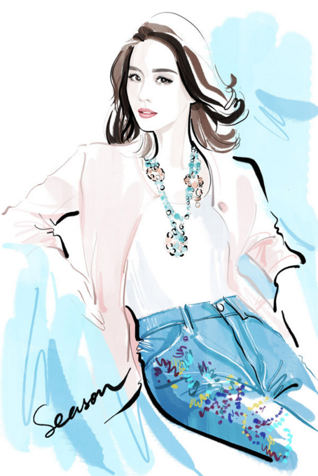 一个网页设计师jjseason的业余爱好，风靡影视圈的时尚插画