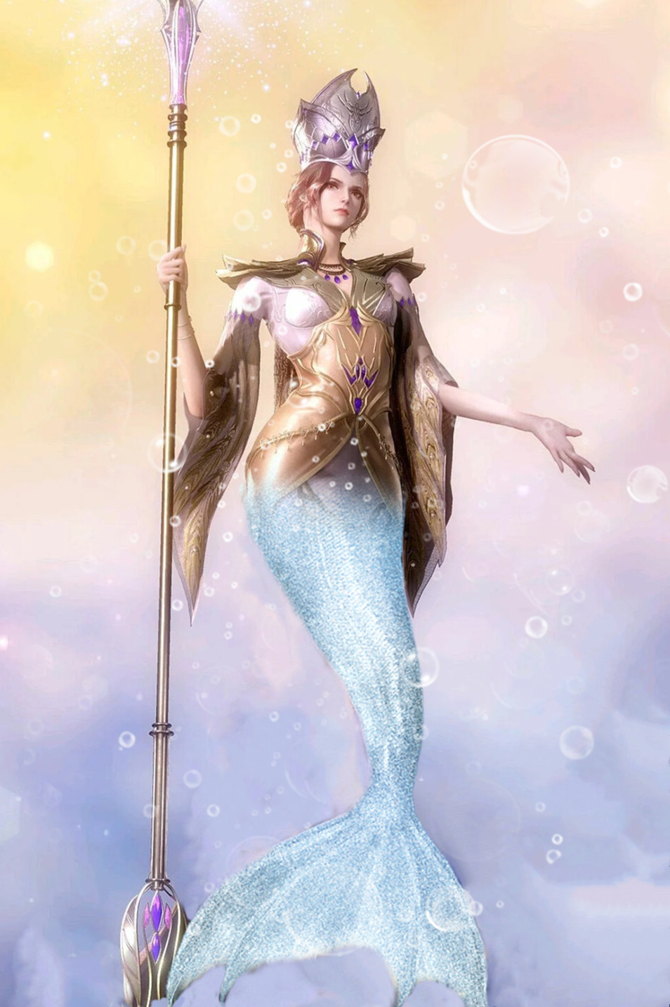 斗罗女神化身美人鱼,小舞清纯,宁荣荣梦幻,看到比比东心动了