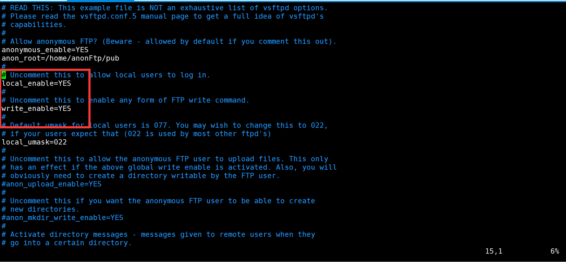杂集：Linux中ftp服务器简单配置匿名用户和系统用户