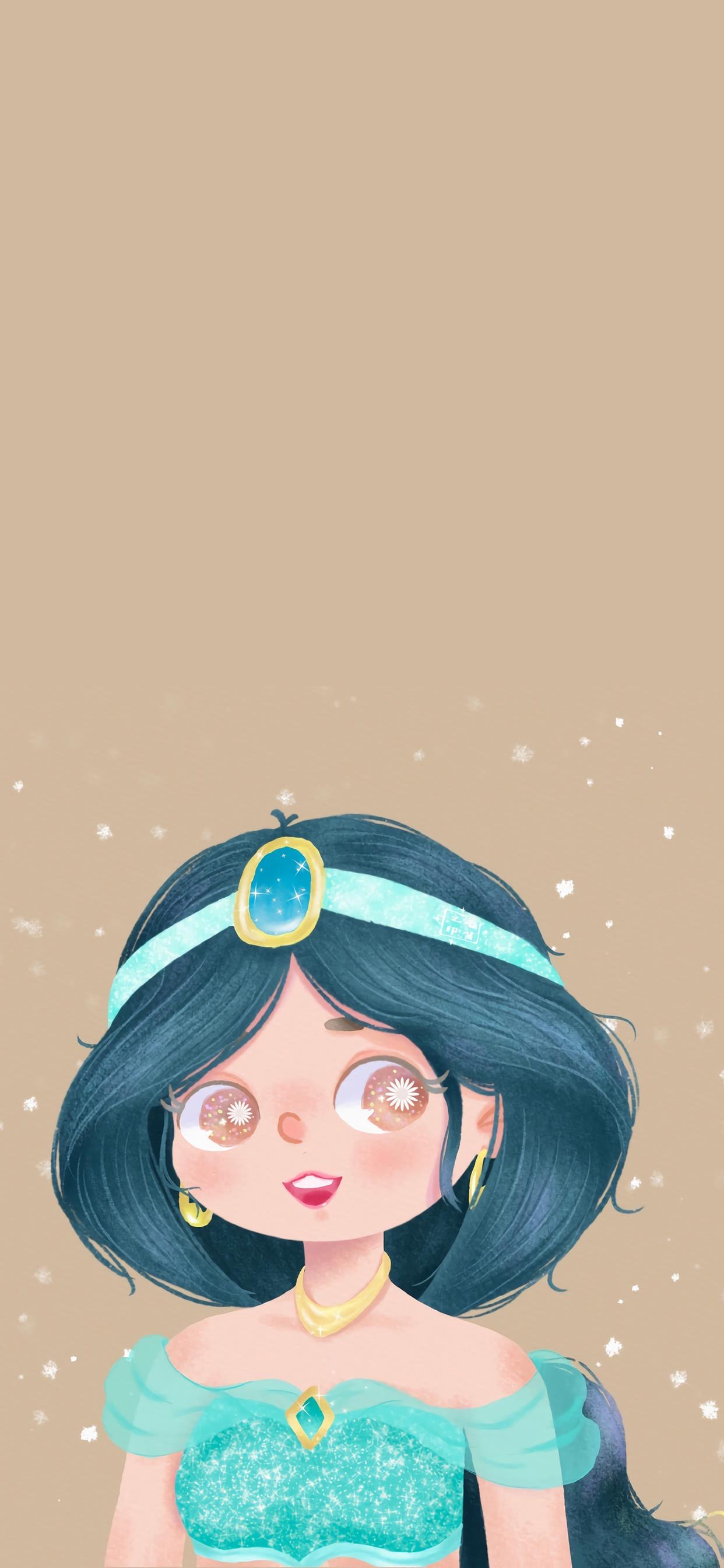 卡通动漫壁纸,迪士尼公主头像插画