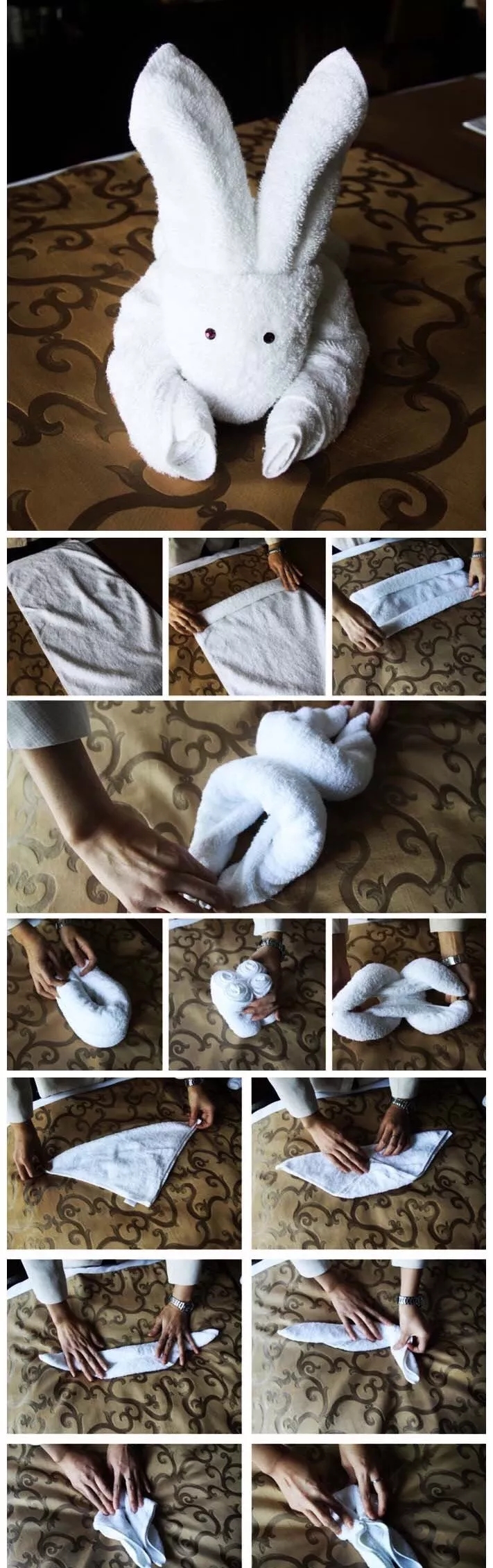 毛巾折最简单的小狗图片