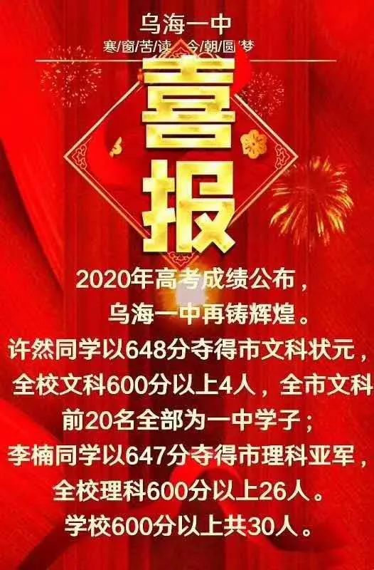 花落有归处，2020年内蒙古高考，各盟市状元分数及一分一段的位次