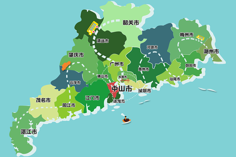 广东各市行政区划，包含区、县有哪些？