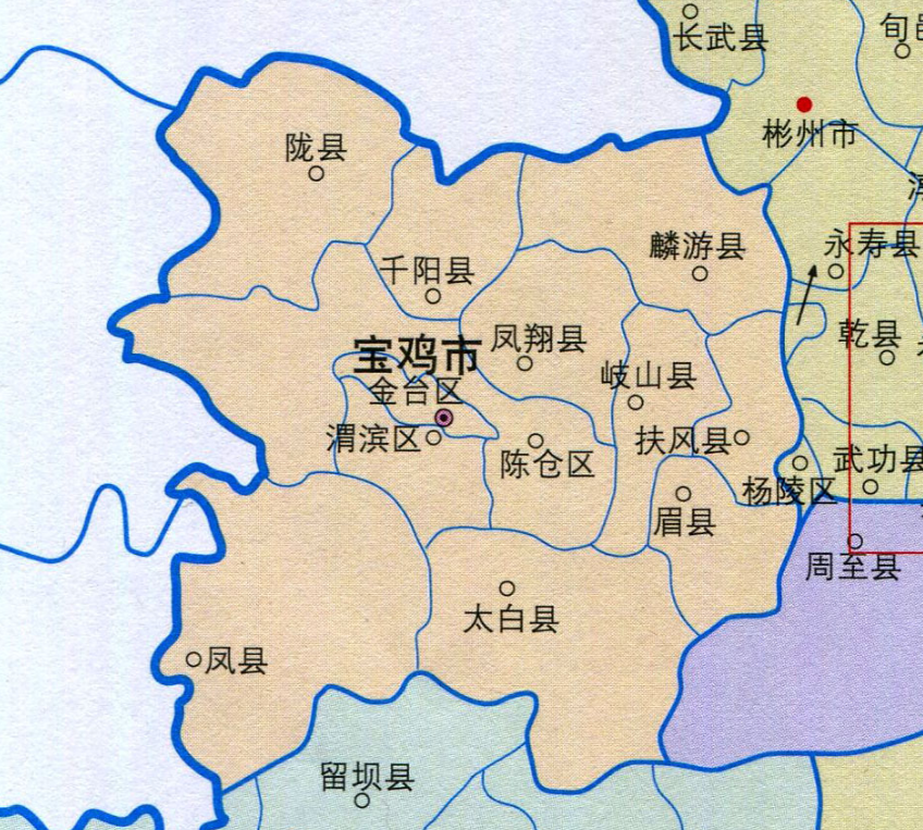 宝鸡市人口分布：陈仓区47.9万，岐山县36.5万，麟游县7.3万