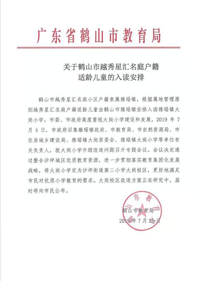 全江门市区内都是名校，紫茶，范小，景贤，一中，傻傻分不清