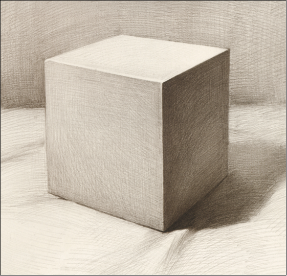 素描基础教程——石膏正方体素描(简单易学)