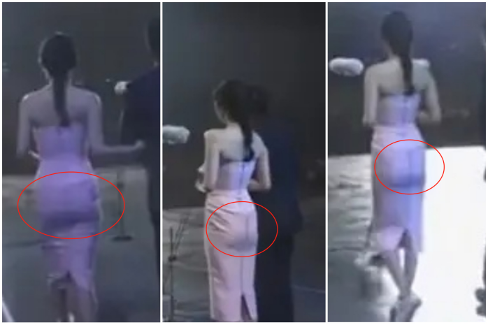 杨幂旗袍照被赞前凸后翘，却被扒好身材全靠垫，翘臀其实是假象？