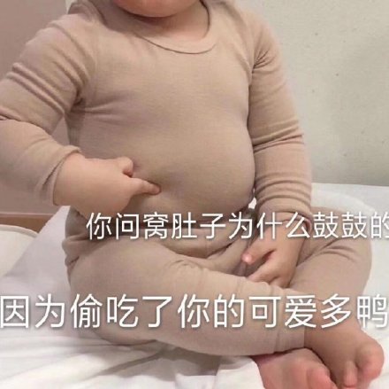 表情包：肚子鼓鼓是因为偷吃了你的可爱多鸭