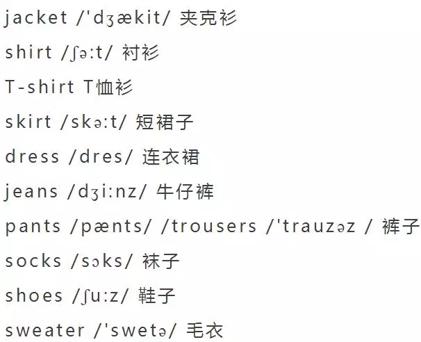 小学英语单词分类大全（附音标）