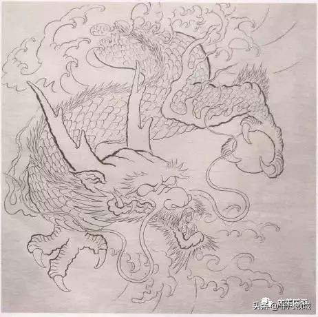 龙的简笔画图文教程中国彩墨龙的画法步骤图片工笔水墨画龙的简笔画教