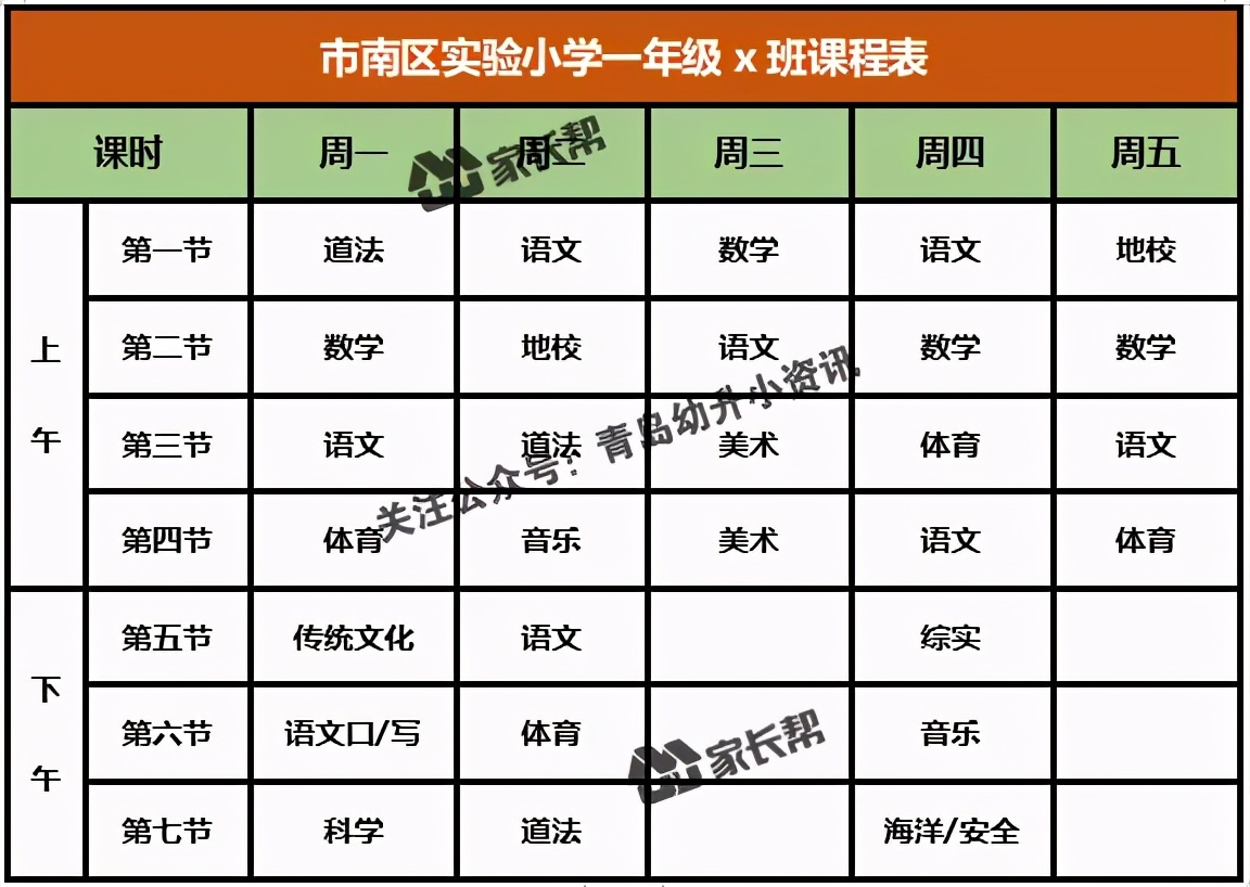 青岛「公办+民办小学」作息时间表及课程表汇总
