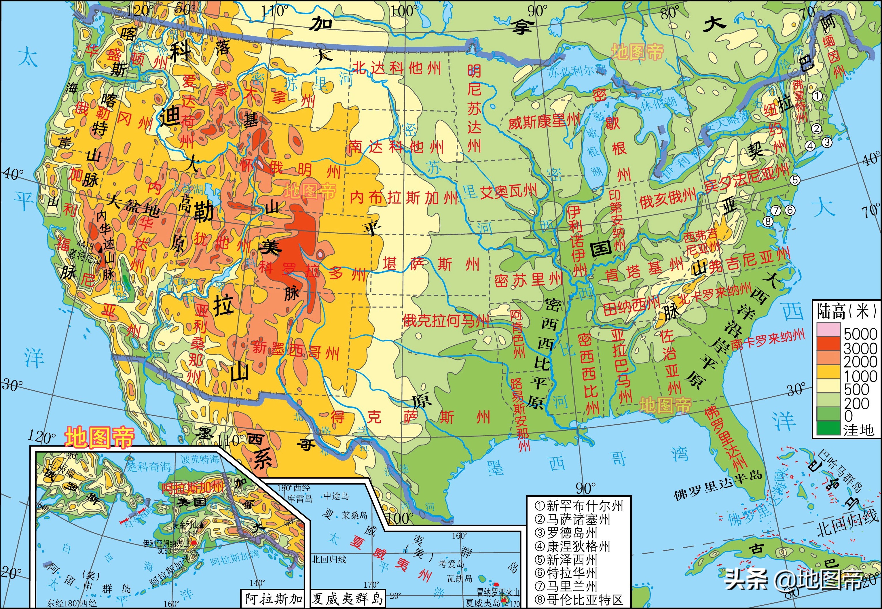 七大洲(世界七大洲地形图（12图）)