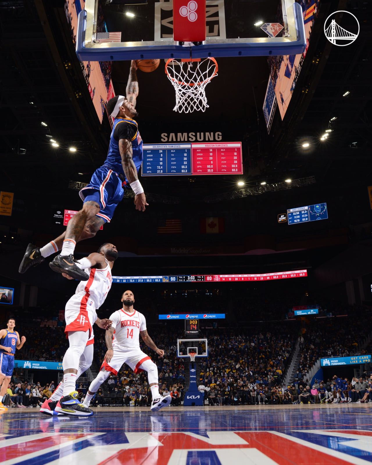 nba扣篮为什么那么高(库里羡慕佩顿二世扣篮能力：我俩明明一样高，他为啥这么能扣？)