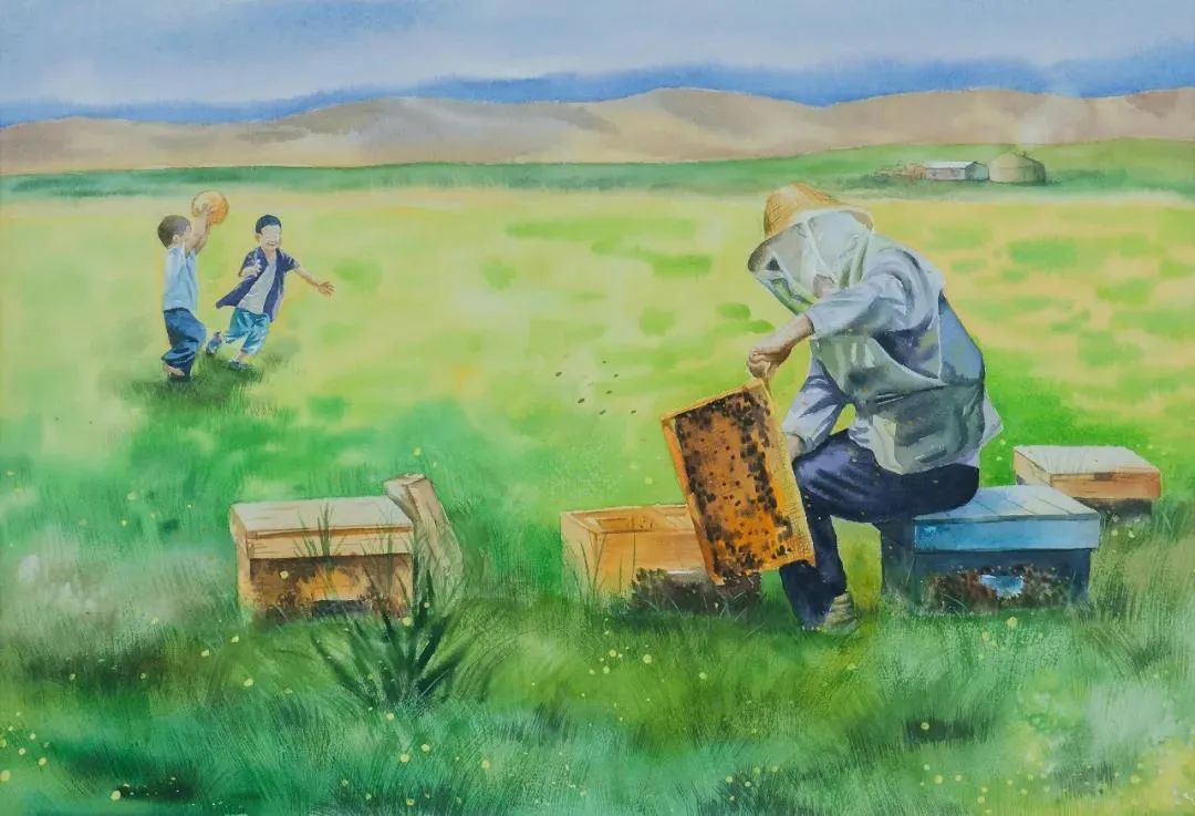 【这里是新疆】《可可托海的牧羊人》系列组画发布，红遍全国的情歌被描绘成一幅幅感人的画