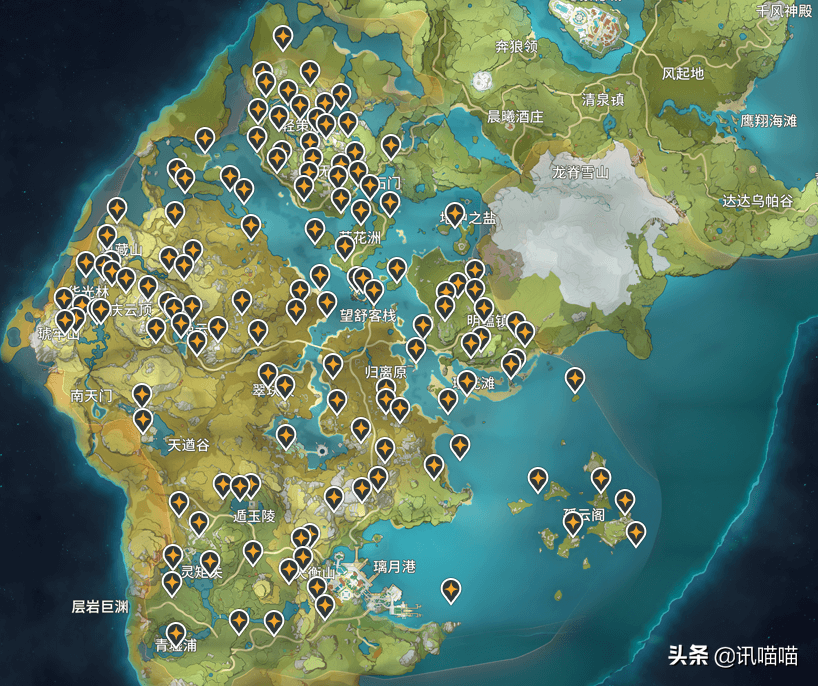 原神岩神瞳分布 原神岩神瞳一共有多少个