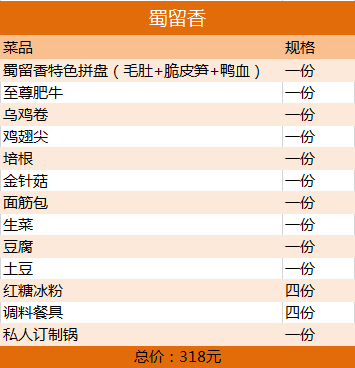 南京扛把子！超正宗川味火锅！蜀留香4人套餐99元~6荤6素4份冰粉