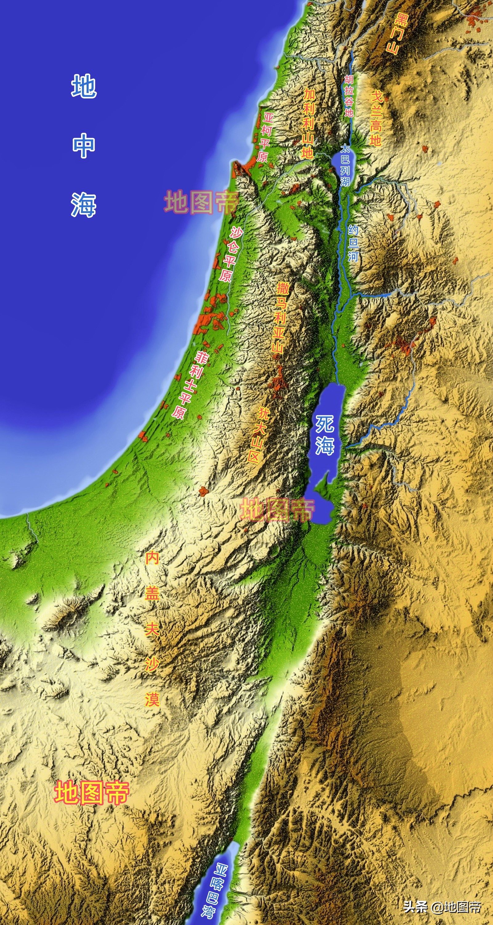 耶路撒冷地形图山脉图片