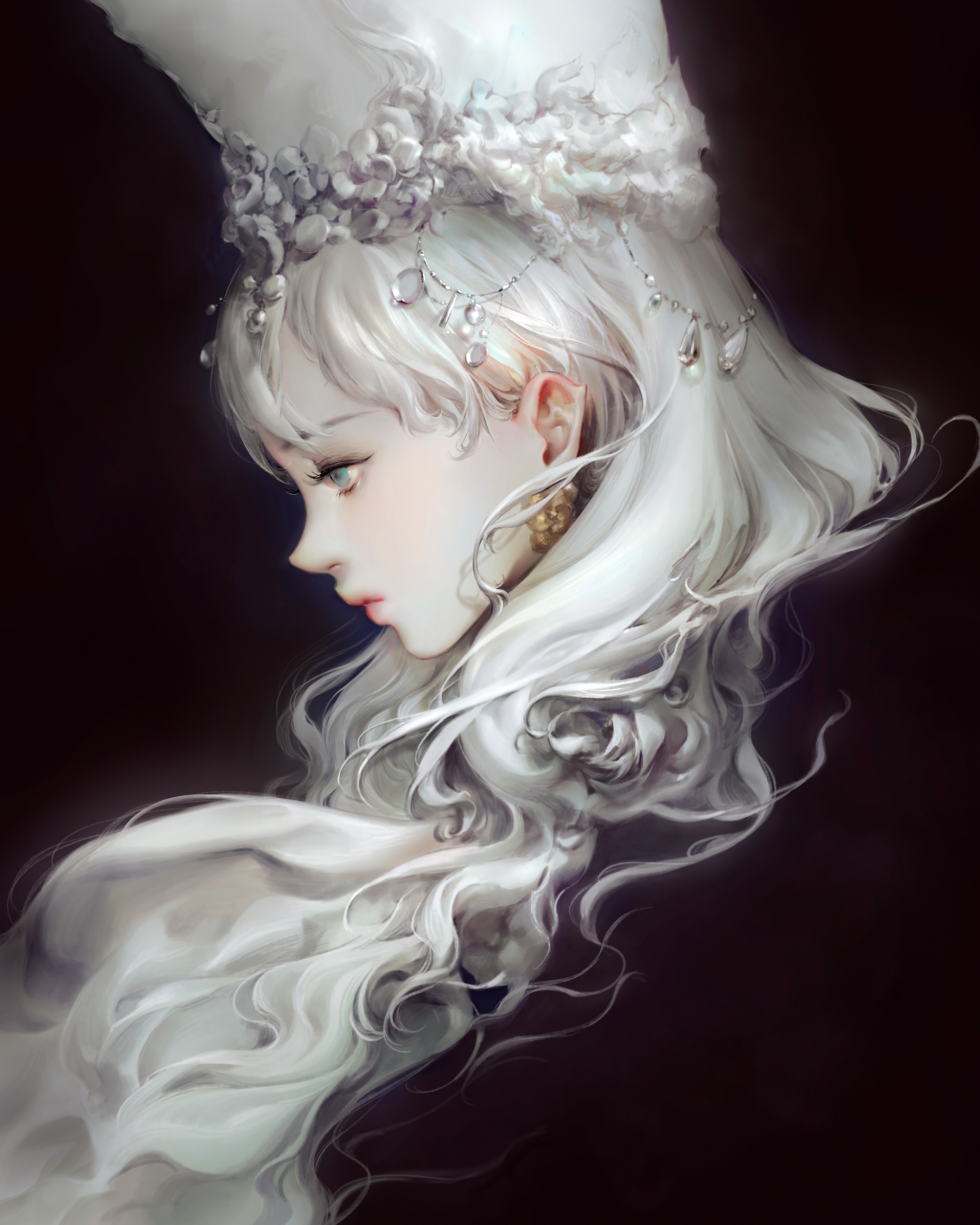 通透唯美的二次元美女，仙气扑面而来，充满梦幻华丽的马卡龙色彩