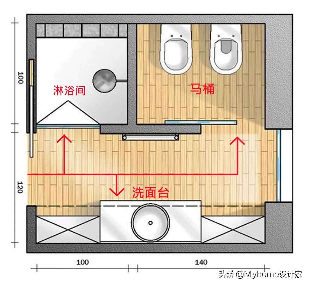 4㎡分离式卫生间的10种布局，二三四分离，好用到哭