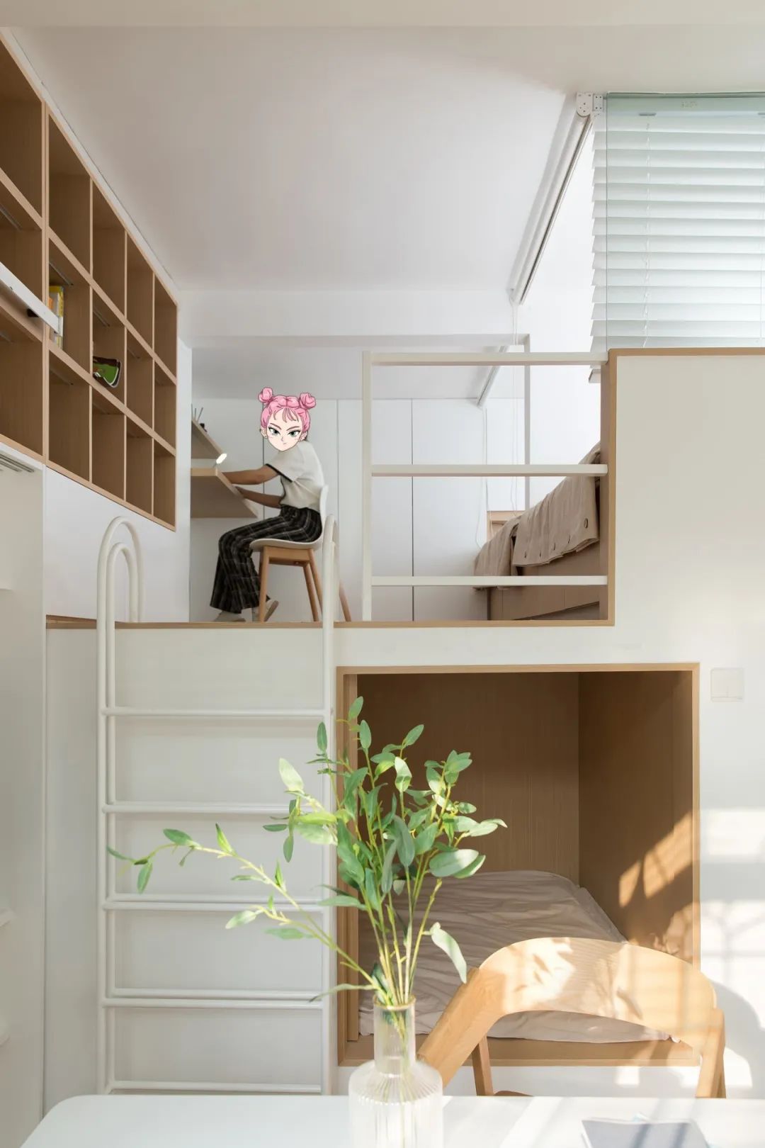 三口人够住了！28m²平层改复式小两居，22m²收纳太秀了