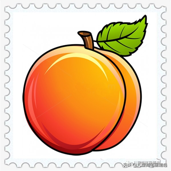 儿童简笔画精选【水果】-桃子(Peach)的绘画步骤