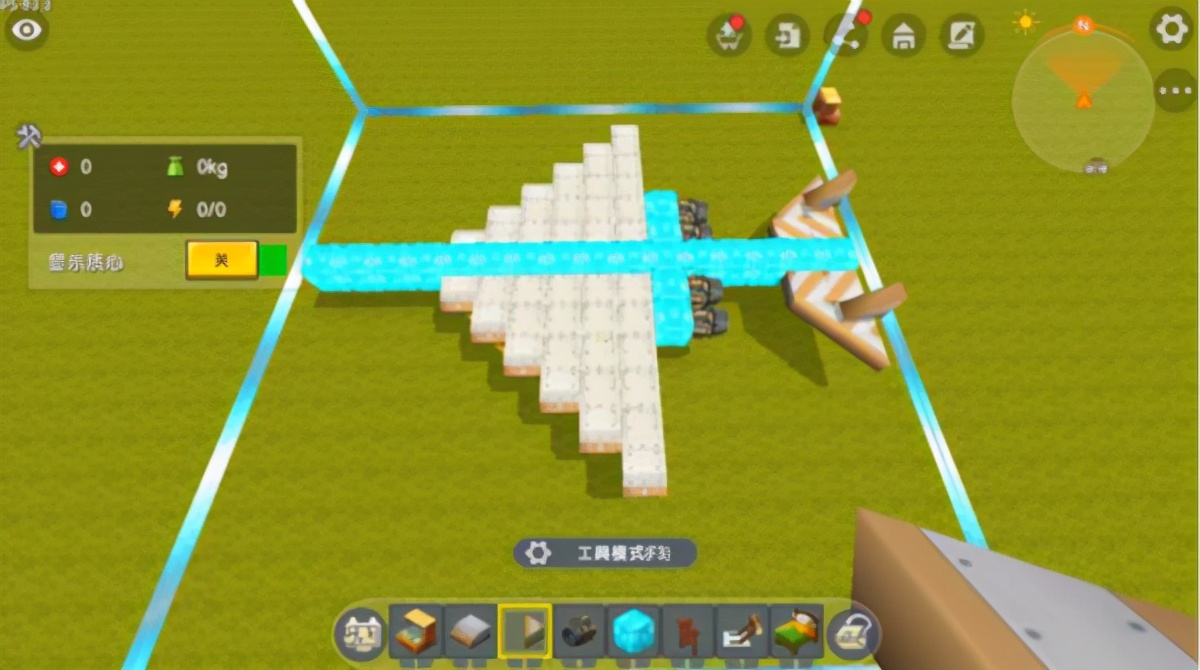 迷你世界：简易版飞机制作教程，迷你小巧的特点符合游戏风格