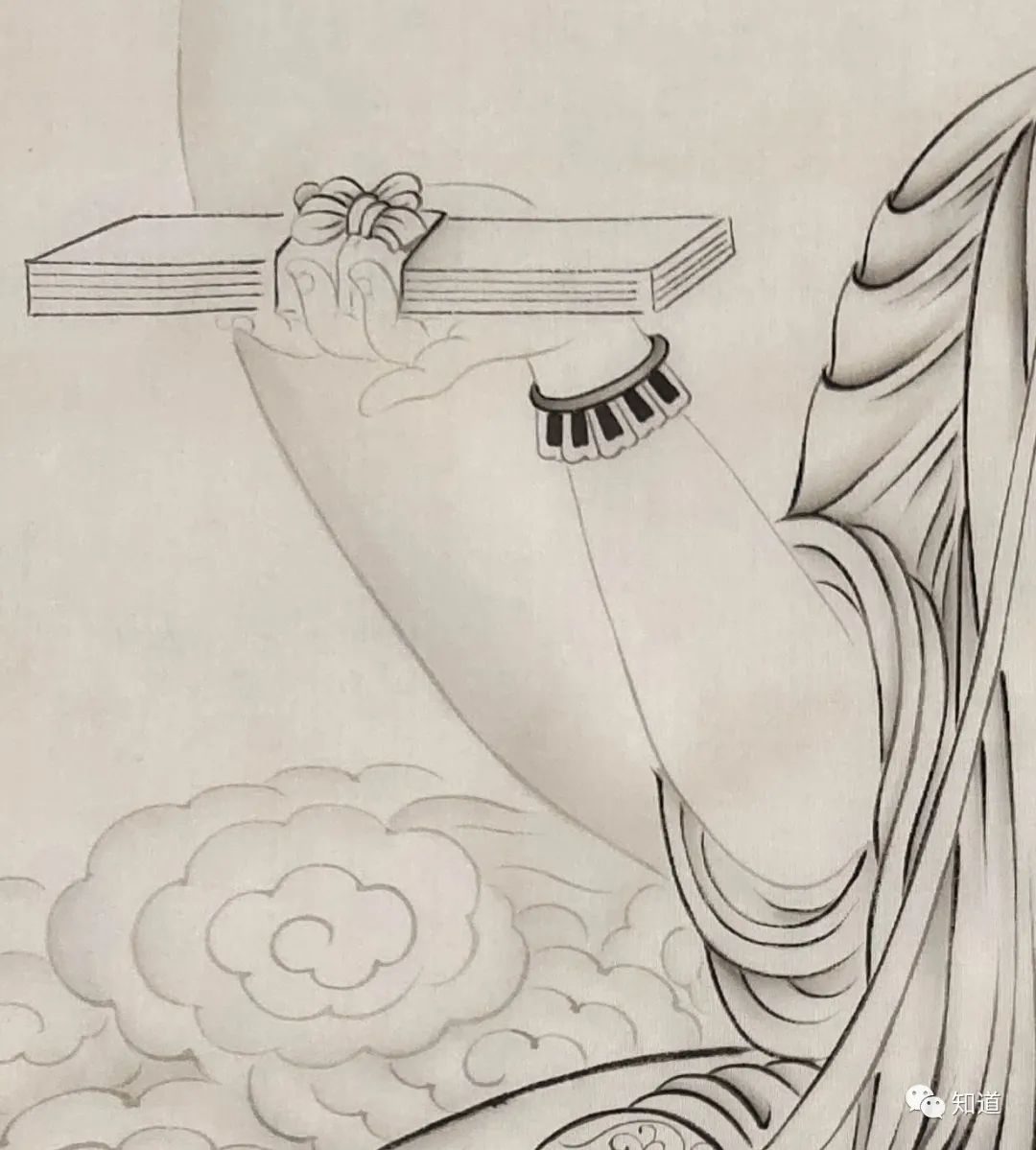 知道书画丨郑小语佛画 白描《文殊菩萨》