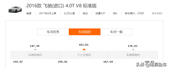 5年贬值120W，17年宾利飞驰开价186W值不值？检测师：牌面拉满