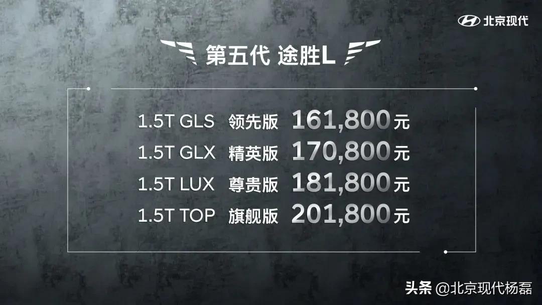 驭潮价16.18万起.北京现代第五代途胜L限时优惠1.60万