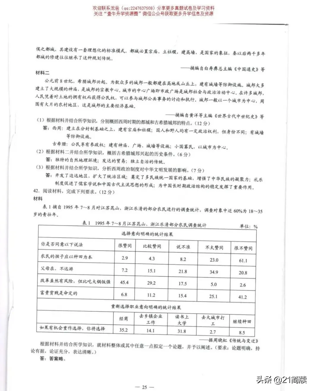 2020年四川高考试卷真题+答案出炉