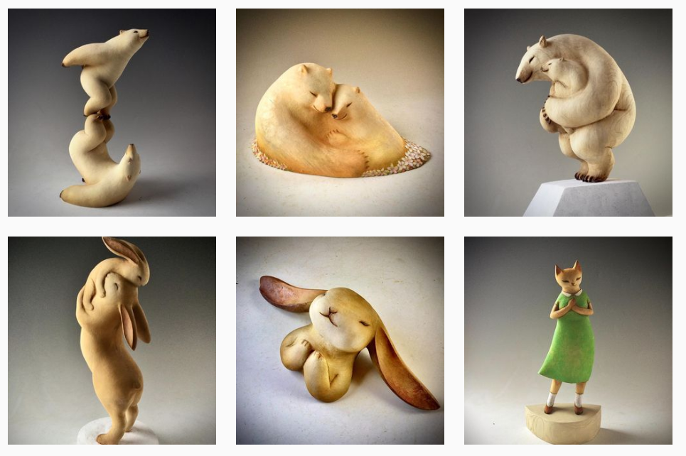 60岁日本老人的“治愈系”木雕，让人直呼“幸福”：太大胆了吧