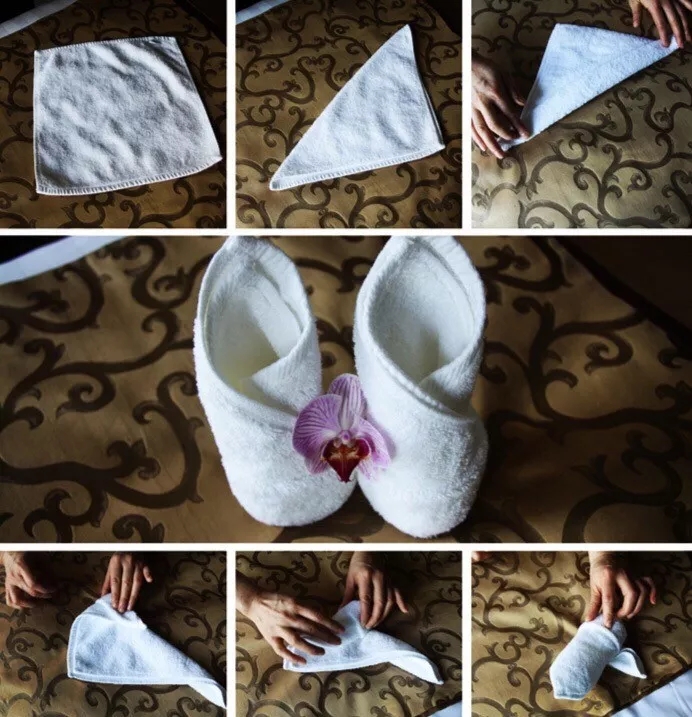 小方毛巾的各种叠法图片