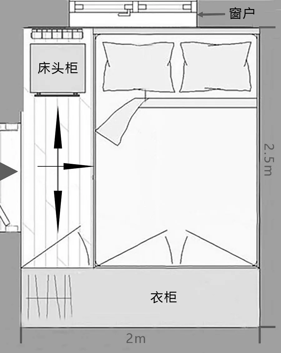 12平方米卧室平面图图片