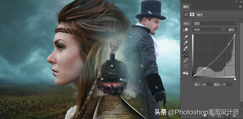 PS合成创意的二次曝光海报
