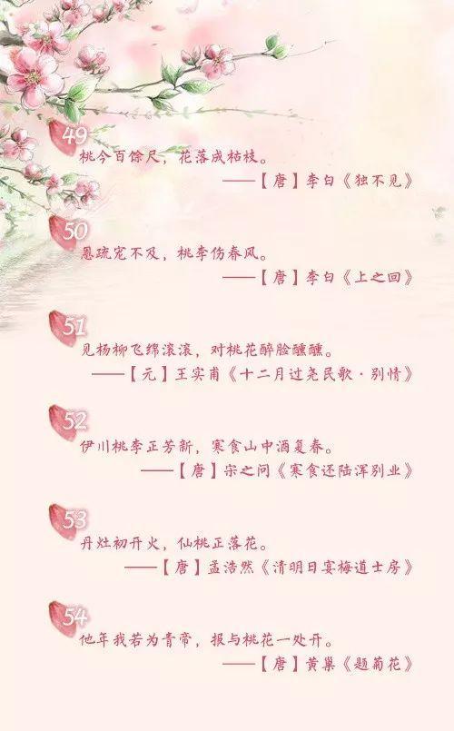 人民日报推荐，关于桃花的60句诗，唱响春的序曲