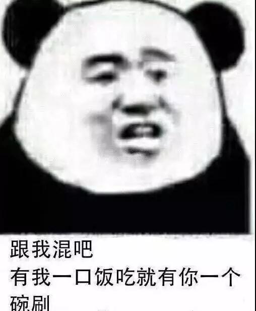 跟我混吧，有我一口饭吃就有你一个碗刷