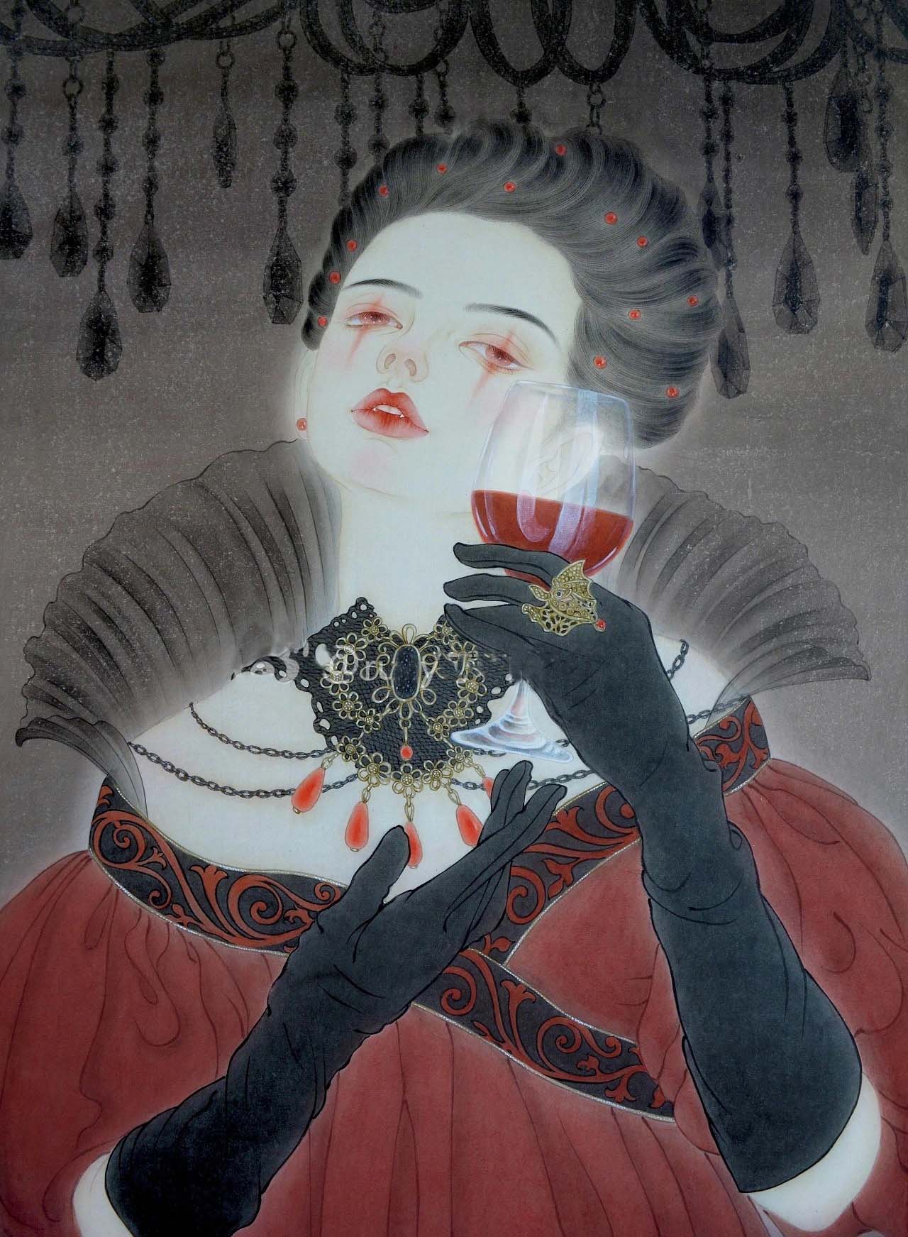 一组唯美的古风美女插画作品（图）