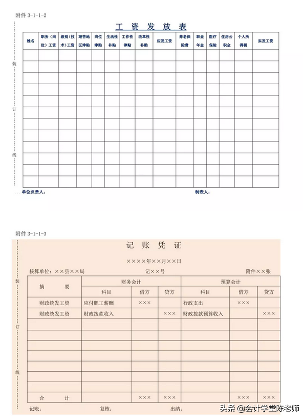 行政事业单位会计凭证及报销附件模板