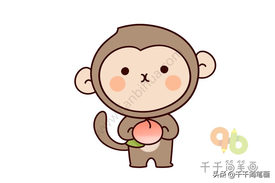 10种可爱的小猴子简笔画合集,分分钟被萌翻,一看就会画