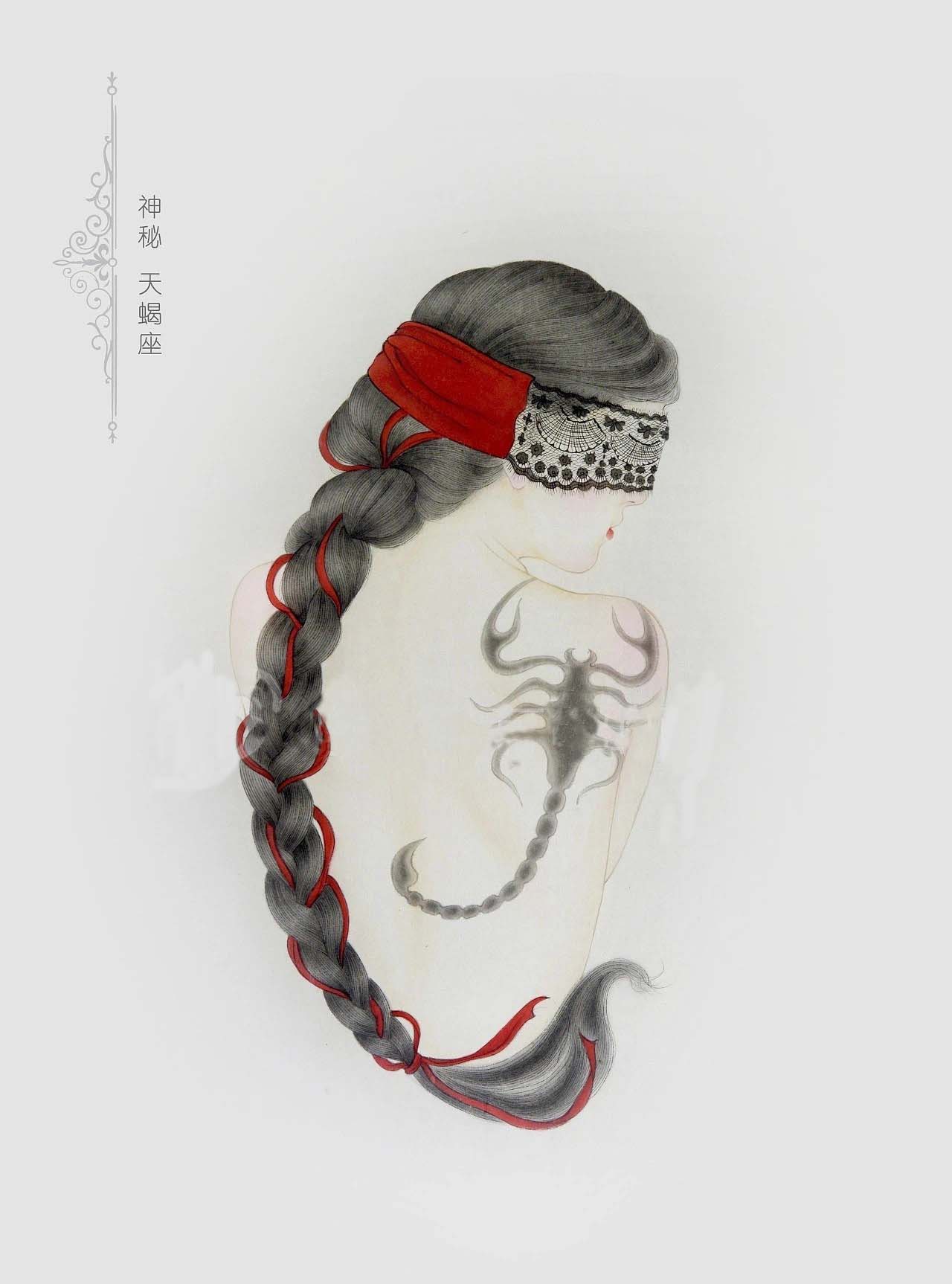 一组唯美的古风美女插画作品（图）