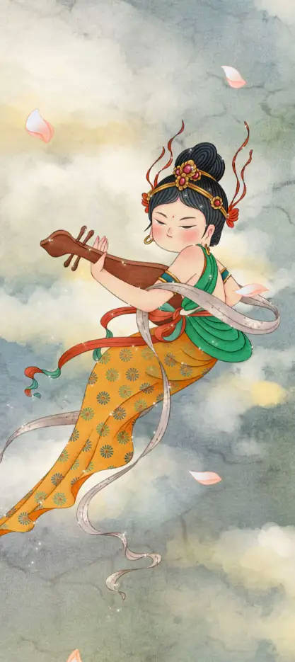 「敦煌飞天」▕  轻盈舞殿三千女,缥缈飞天十二台