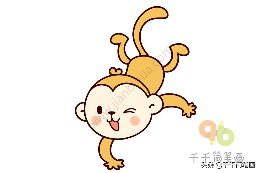 10种可爱的小猴子简笔画合集,分分钟被萌翻,一看就会画