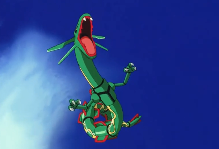 烈空坐是龙属性和飞行属性宝可梦,常见的非官方译名为裂空坐,烈空座和