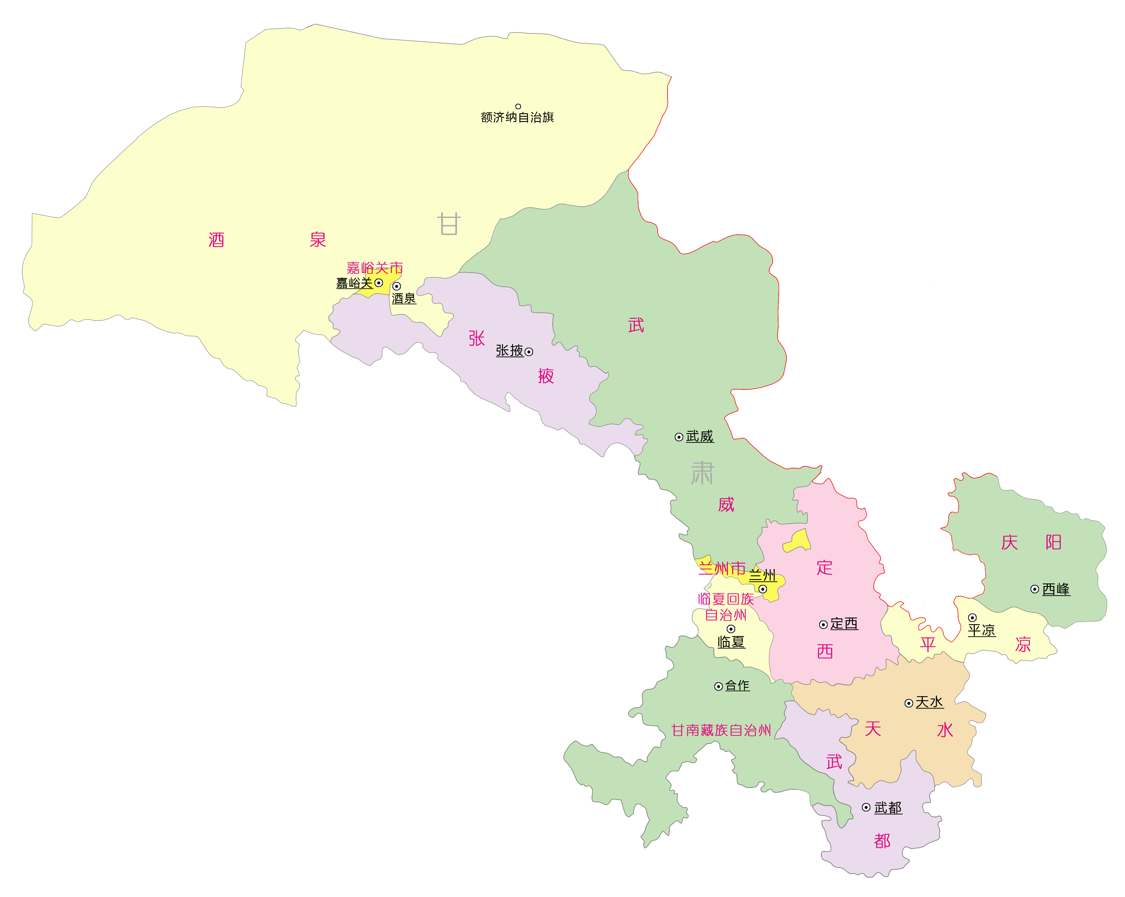 甘肃酒泉地理位置图片