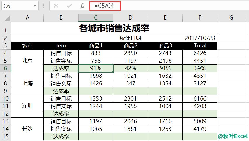 隔行隔列该怎么填充公式？2个快捷键迅速解决